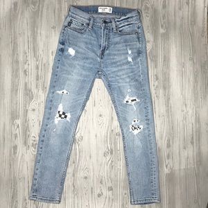 Abercrombie and Fitch distressed checkered jeans